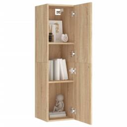 Berkfield Home TV Cabinet Sonoma Oak 30.5x30x110 cm Engineered Wood in Light Oak - thumbnail 8