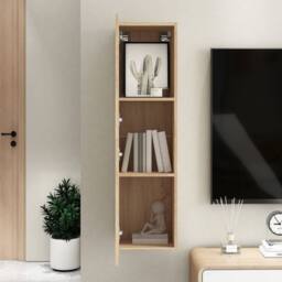 Berkfield Home TV Cabinet Sonoma Oak 30.5x30x110 cm Engineered Wood in Light Oak - thumbnail 9