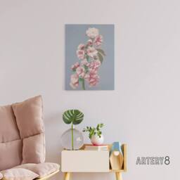 "Artery8 Cherry Blossom Flower Bloom Canvas Wall Art Print Ogawa Kazumasa in Pink - Size: W18"" x H24""" - thumbnail 3