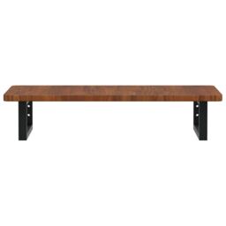 Berkfield Home Basin Shelf Wall Mounted Steel & Solid Wood Oak in Brown - thumbnail 4