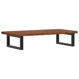Berkfield Home Basin Shelf Wall Mounted Steel & Solid Wood Oak in Brown - thumbnail 6