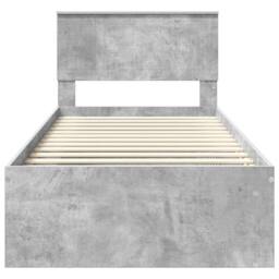 Berkfield Home Bed Frame with Headboard Concerte 90 x 200 cm Solid Pine Wood in Grey - thumbnail 7