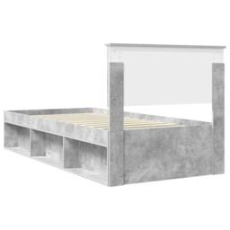 Berkfield Home Bed Frame with Headboard Concerte 90 x 200 cm Solid Pine Wood in Grey - thumbnail 9