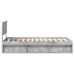 Berkfield Home Bed Frame with Headboard Concerte 90 x 200 cm Solid Pine Wood in Grey - thumbnail 8