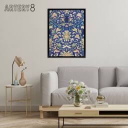 "Artery8 Owen Jones Ornamental Chinese Floral Pattern Framed Canvas Art Print in Blue - Size: W12"" x H16""" - thumbnail 3