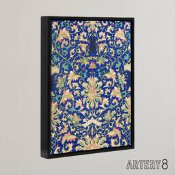"Artery8 Owen Jones Ornamental Chinese Floral Pattern Framed Canvas Art Print in Blue - Size: W12"" x H16""" - thumbnail 2
