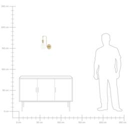 Wyld and Coco Wall Lamp - Gold Metal Sconce with Gloss Finish and Exposed Bulb - thumbnail 6