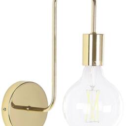 Wyld and Coco Wall Lamp - Gold Metal Sconce with Gloss Finish and Exposed Bulb - thumbnail 2