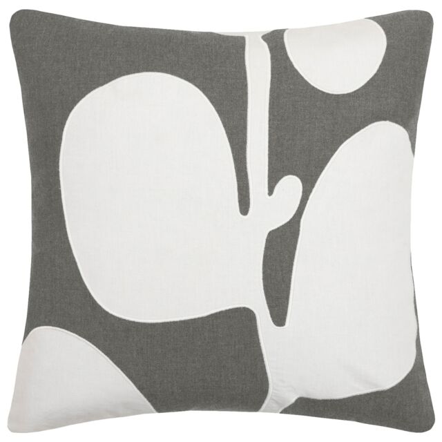 Voyage Maison Betel Floral 100% Cotton Cushion in Charcoal - Size: 50 cm x 50 cm - image 1
