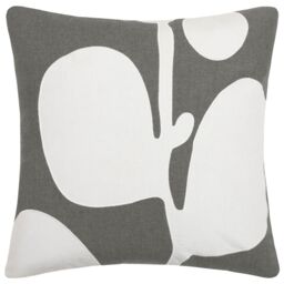 Voyage Maison Betel Floral 100% Cotton Cushion in Charcoal - Size: 50 cm x 50 cm