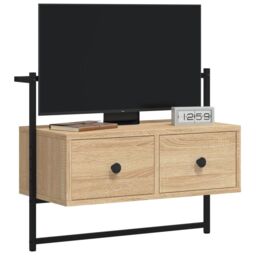 Berkfield Home TV Cabinet Wall-mounted Sonoma Oak 60.5x30x51 cm Engineered Wood in Brown - thumbnail 3