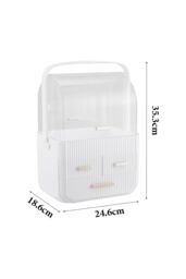 Living and Home Makeup Organiser Storage Drawers Cosmetic Organisers Acrylic Skincare Organiser in White - thumbnail 6