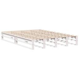 Berkfield Home Modern Bed Frame without Mattress White 150x200 cm King Size Soli - thumbnail 1