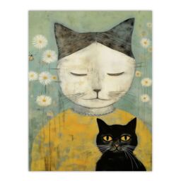 Artery8 Self Portrait When Cats Resemble Their Owners By Gillian Keenan Large Wall Unframed Art Poster Print Thick Paper 18X24 Inch - thumbnail 1