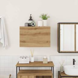 Berkfield Home Decorative Bathroom Wall Cabinet Artisan Oak 60x25x40 cm Engineer in Brown - Size: 60 x 25 x 40 cm - thumbnail 1