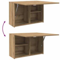 Berkfield Home Decorative Bathroom Wall Cabinet Artisan Oak 60x25x40 cm Engineer in Brown - Size: 60 x 25 x 40 cm - thumbnail 9