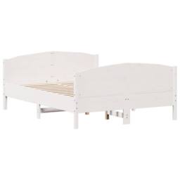 Berkfield Home Beautiful Bed Frame without Mattress White 120x200 cm Solid Wood Pine - Size: Small Double - thumbnail 1