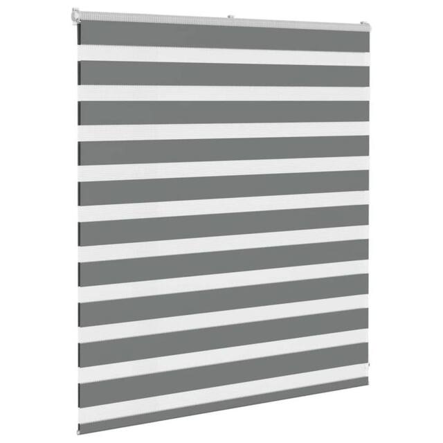 Berkfield Home Elegant Zebra Blind Dark Grey 130x100 cm Fabric Width 125.9 cm Po - image 1