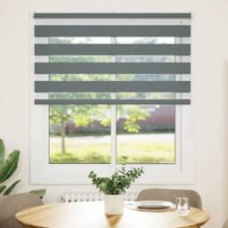 Berkfield Home Elegant Zebra Blind Dark Grey 130x100 cm Fabric Width 125.9 cm Po - thumbnail 3