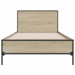 Berkfield Home Bed Frame without Mattress Sonoma Oak 75x190 cm Small Single in Light Oak - thumbnail 4