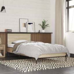 Berkfield Home Bed Frame without Mattress Sonoma Oak 75x190 cm Small Single in Light Oak - thumbnail 2