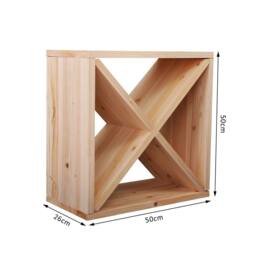 HOMCOM 24 BottleWine Rack, X-cube Wine Holder for Kitchen, Natural in Light Brown - thumbnail 3