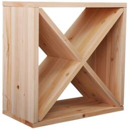 HOMCOM 24 BottleWine Rack, X-cube Wine Holder for Kitchen, Natural in Light Brown - thumbnail 2