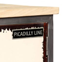 Berkfield Home TV Cabinet Solid Mango Wood & Steel 120x30x45 cm - Size: 120 x 30 x 45 cm - thumbnail 6