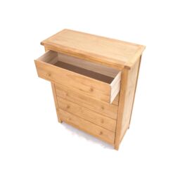 Cabinet Bits Lugo 5 Drawer Chest of Drawers Wood Knob in Light Brown - thumbnail 4