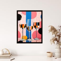 "Wee Blue Coo Wall Art Print Prosecco Party Colourful Pink Blue Gender Reveal Baby Shower Geometric Painting Art Framed - Size: W12"" x H16""" - thumbnail 4