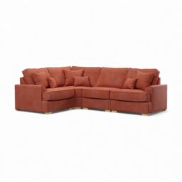 The Great Sofa Company Ophelia Left Hand Facing Chenille Corner Sofa in Red - Size: 3 Seater - thumbnail 2