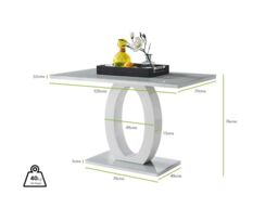 FurnitureboxUK Giovani 4 Grey Dining Table & 4 Velvet Milan Black Leg Chairs - thumbnail 7