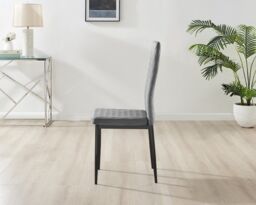 FurnitureboxUK Giovani 4 Grey Dining Table & 4 Velvet Milan Black Leg Chairs - thumbnail 5