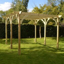 Rutland County Garden Furniture Ltd Premium Pergola 6 Posts - Wood - L420 x W540 x H270 cm - Light Green - thumbnail 3
