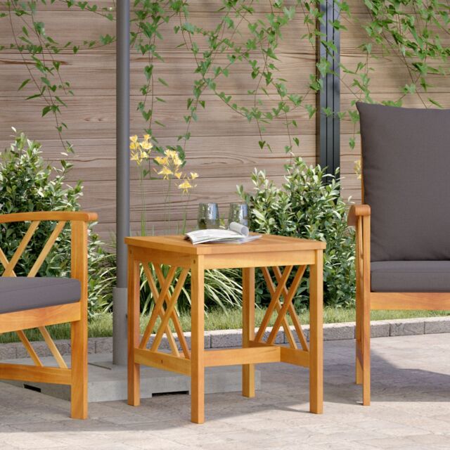 Berkfield Home Garden Side Table Brown 45x45x50 cm Solid Acacia Wood - Size: 45 x 45 x 50 cm
