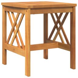 Berkfield Home Garden Side Table Brown 45x45x50 cm Solid Acacia Wood - Size: 45 x 45 x 50 cm - thumbnail 7