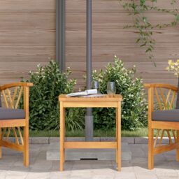 Berkfield Home Garden Side Table Brown 45x45x50 cm Solid Acacia Wood - Size: 45 x 45 x 50 cm - thumbnail 4