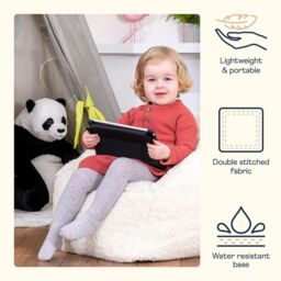 icon Kids Natalia Teddy Berber Fleece Childrens Bean Bag Armchair in Natural - thumbnail 4