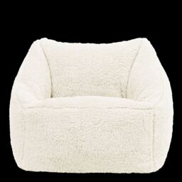 icon Kids Natalia Teddy Berber Fleece Childrens Bean Bag Armchair in Natural - thumbnail 3