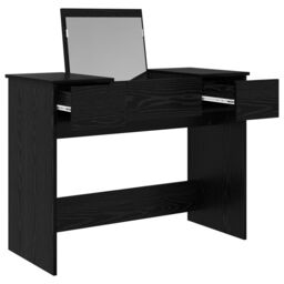 Berkfield Home Dressing Table with Mirror Black Oak 100x45x76 cm - Size: 100 x 45 x 76 cm - thumbnail 6