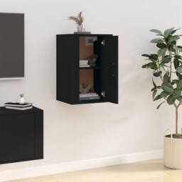 Berkfield Home Wall Mounted TV Cabinet Black 40x34.5x60 cm - thumbnail 4