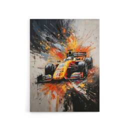 "Artery8 Race Car Racing Scene Paint Splat Canvas Wall Art Print - Size: W18"" x H24""" - thumbnail 1