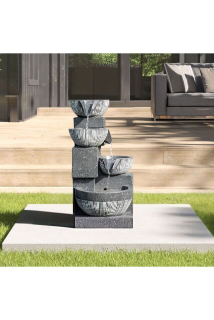 Living and Home Creative Solar Powered Water Feature Outdoor Fountain Deco in Natural - image 1