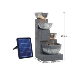 Living and Home Creative Solar Powered Water Feature Outdoor Fountain Deco in Natural - thumbnail 8