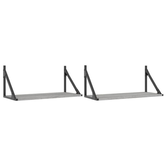 Berkfield Home Wall Shelves 2 pcs Grey Sonoma 60x25x25.5 cm Engineered wood - image 1