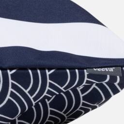 icon Indoor & Outdoor Deck Stripe Set of 4 Pink Outdoor Waterproof Cushion in Navy - Size: 43 cm x 43 cm - thumbnail 6