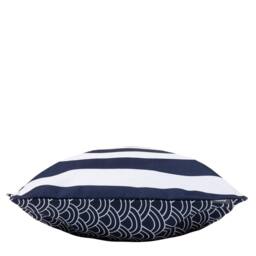 icon Indoor & Outdoor Deck Stripe Set of 4 Pink Outdoor Waterproof Cushion in Navy - Size: 43 cm x 43 cm - thumbnail 5