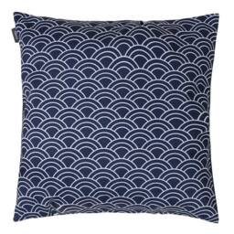 icon Indoor & Outdoor Deck Stripe Set of 4 Pink Outdoor Waterproof Cushion in Navy - Size: 43 cm x 43 cm - thumbnail 4