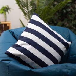 icon Indoor & Outdoor Deck Stripe Set of 4 Pink Outdoor Waterproof Cushion in Navy - Size: 43 cm x 43 cm - thumbnail 2