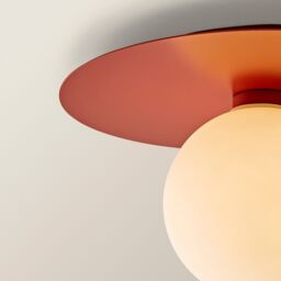 ValueLights Darla Frosted Globe IP44 Rated Bathroom Flush Ceiling Light in Burnt Orange - thumbnail 5